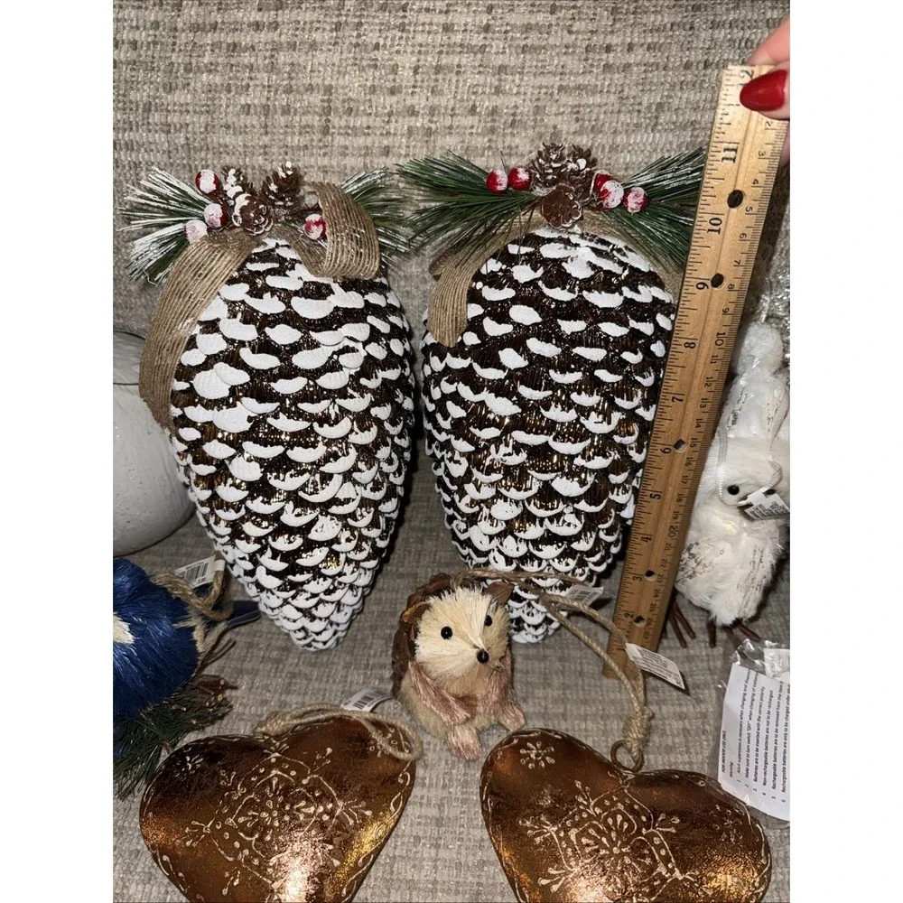 Lot Of 11 Cracker Barrel Christmas Ornaments NWT Woodsy‎ Animals Birds